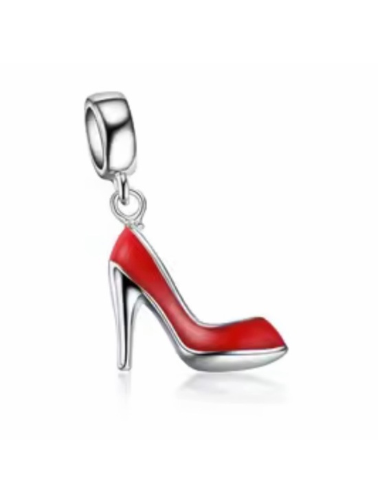 Jewelry - Silver Stiletto Red High Heel Dangle Charm